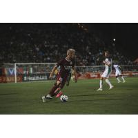 Sacramento Republic FC midfielder Villyan Bijev controls the ball vs. OKC Energy FC