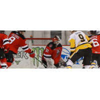 Binghamton Devils goaltender Gilles Senn vs. the Wilkes-Barre/Scranton Penguins