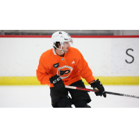 Peterborough Petes forward J.R. Avon skating with the Philadelphia Flyers