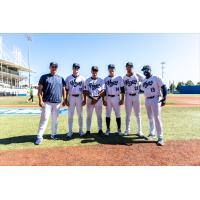 Hillsboro Hops pitching staff following their one-hitter