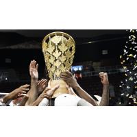 Hamilton Honey Badgers hoist the Canadian Elite Basketball League championship trophy
