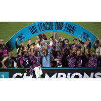 South Georgia Tormenta FC celebrates its 2022 USL League One Final victory